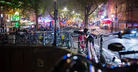Amsterdam, Netherlands - Crowded square in downtown - Timelapse Stock Footage 75275599