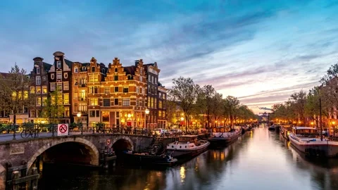 Amsterdam Netherlands time lapse 4K, cit... | Stock Video | Pond5