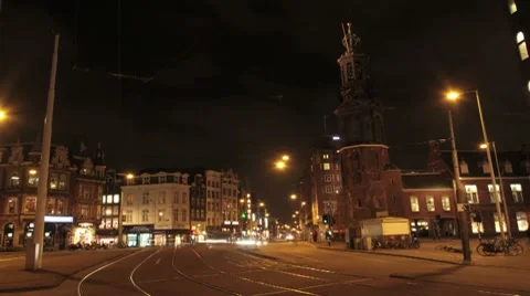 AMSTERDAM Night Stock Footage 8834730