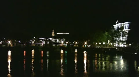 Amsterdam at Night Stockbeeldmateriaal 14275018