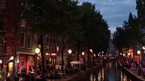 Amsterdam at night. Видео 145159171