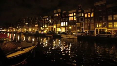 Amsterdam by night. FULL HD. Stock Footage 88865591