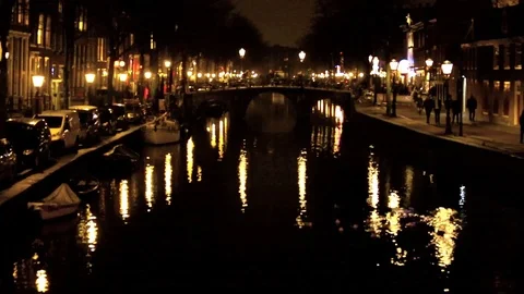 Amsterdam by night. FULL HD. Stock Footage 88868272