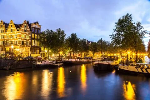Amsterdam at night Stock Photos