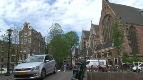 Amsterdam Old Town Traffic Video stock 10701000