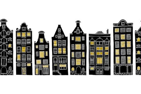 Amsterdam seamless pattern Stock Illustration