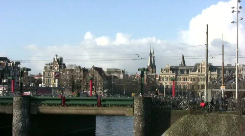 Amsterdam, as seen from Central Station  Stock Footage 108250