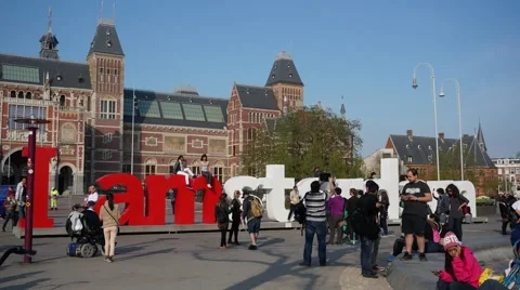 Amsterdam sign - Time Lapse Stock Footage 57658045