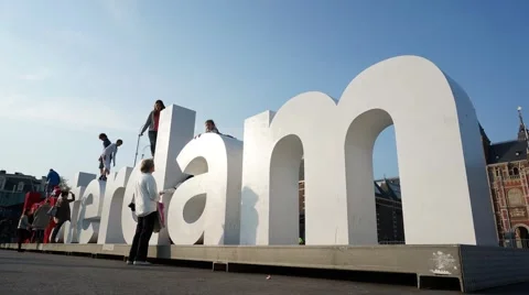 Amsterdam sign - Time Lapse Stock Footage 57659527