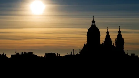 Amsterdam: Skyline of Historical Area at Sunset, the capital of Netherlands Stock Footage 108765859
