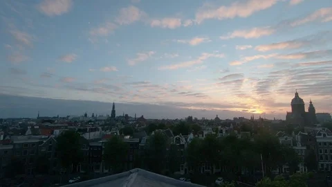 Amsterdam skyline timelaps Stock Footage 97651789