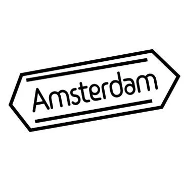 AMSTERDAM stamp on white background Illustrazione stock