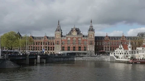 Amsterdam Station 스톡 동영상 77074791