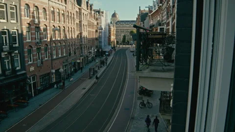 Amsterdam Street View - Window Perspective Stock Footage 250977709