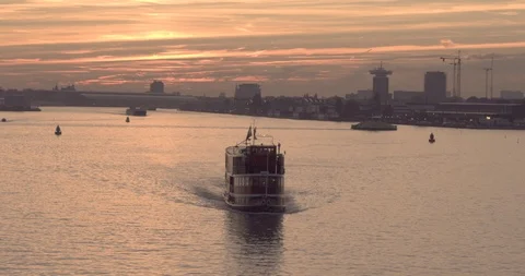 Amsterdam t'ij - Boot Stock Footage