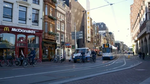 Amsterdam Traffic Stock Footage 95386178