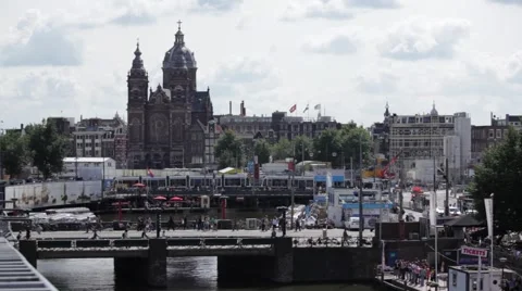 Amsterdam Train Station Action Video stock 5500904