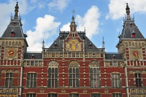 Amsterdam train station Stock Photos