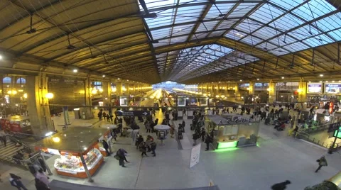 Amsterdam Train Station Time Lapse Stock Footage 40030880