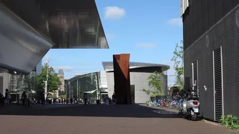 Amsterdam view of museums area Stock Footage 77255480