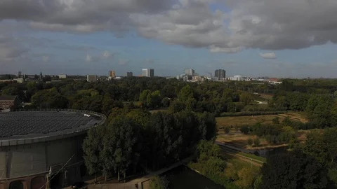 Amsterdam Waterpark from above - drone shoot Stock Footage 99000341