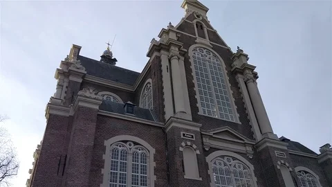 Amsterdam, Westerkerk panorama 스톡 동영상 74480437