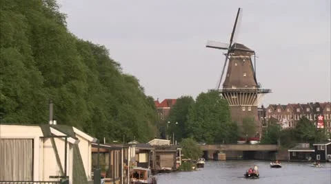 Amsterdam Windmill Stock Footage 12432631