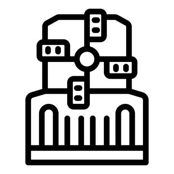Amsterdam windmill icon outline vector. Famous windmills village Stock Illustration