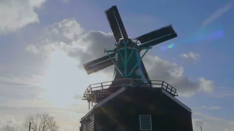 Amsterdam, windmill turning Stock Footage 85520077