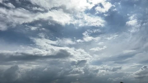 Amsterdan Forest, Cloudscape steady, in sky, with clouds, from a aerial Stock-Footage 342750901