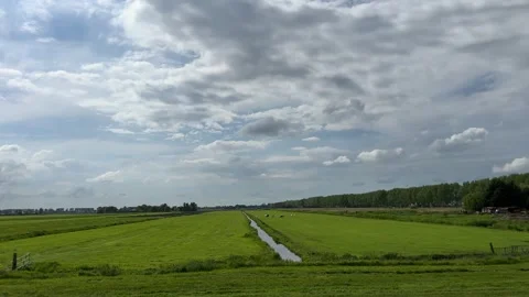 Amsterdan Forest, Open field with a cloudy sky no visible action or Stock-Footage 342751494