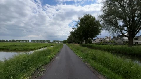 Amsterdan Forest, Road straight road leading into the distance, in rural Stock-Footage 342754091