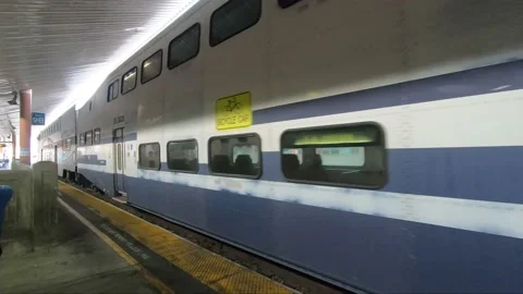 Amtrack Train Station Pull Away Stock Footage 198070327