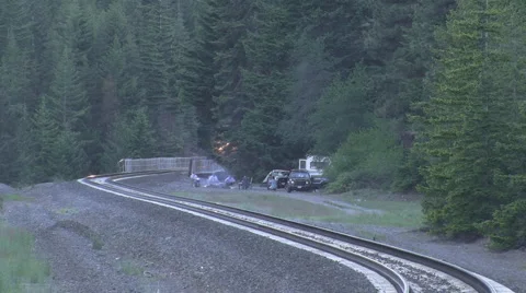 Amtrak Campers Stock Footage 1067682