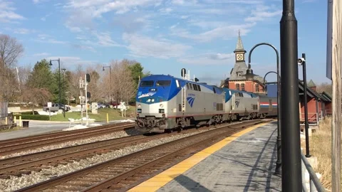 Amtrak train in Maryland Video stock 169737274