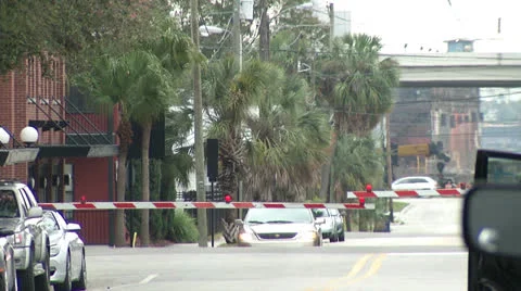 Amtrak train moving through Ybor City Stock Footage 25332006
