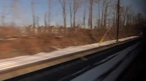 Amtrak Train pass freight train, fast Video stock 50676258