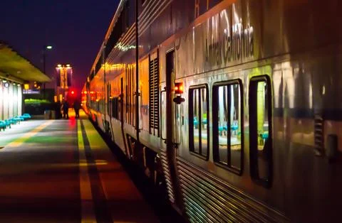Amtrak train in station Stock Photos