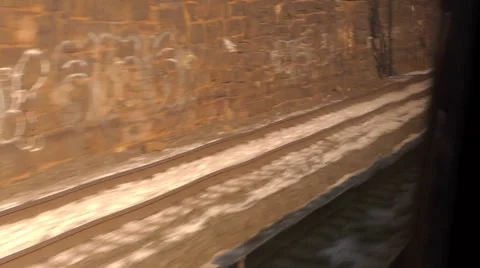 Amtrak Train stone work, rails, cu pov Video stock 50672465