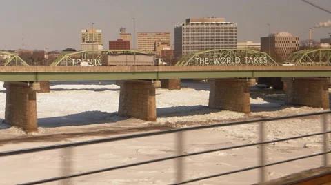 Amtrak Train Trenton Makes bridge, Trenton, New Jersey 動画素材 50665482
