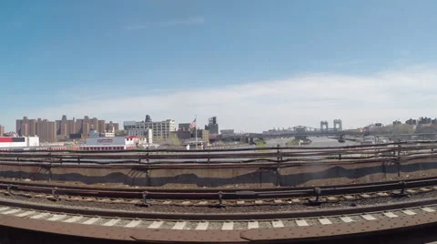 Amtrak train window POV to stops at platform 動画素材 37556524