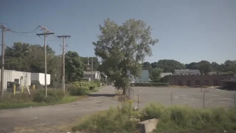 Amtrak Window View in New York State Stock Footage 143860990