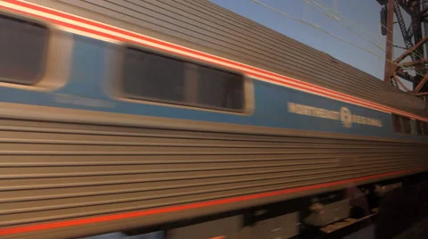 AmtrakTrain pass Amtrak train over bridge Video stock 50677144