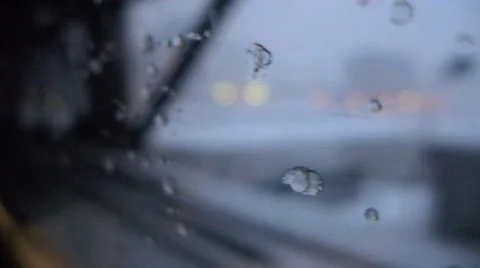 AmtrakTrain water droplets on window6, pass over bridge, defocus Video stock 50668273