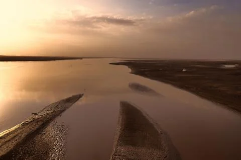 Amudarya river Stockfoto's