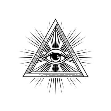 Amulet evil protection magic eye pyramid triangle Illustrazione stock