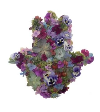 Amulet hamsa flower isolate Stock Photos