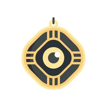Amulet icon flat vector. Hand japan Stock Illustration