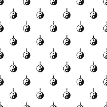 Amulet of yin yang pattern, simple style Stock Illustration