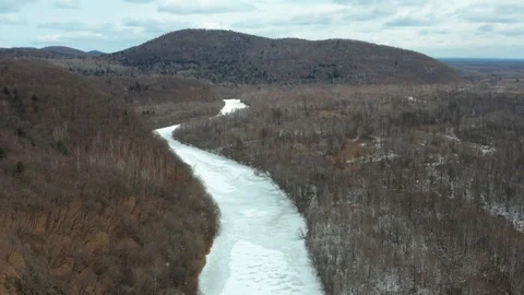 Amur river. Winter 2019. Drone shot. Stock Footage 116535697